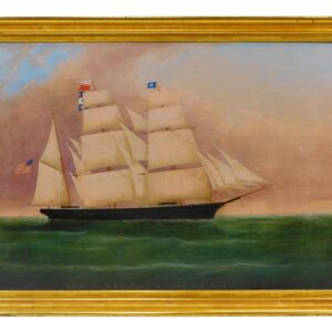 William Weston China Trade Ship Portrait of the Helen Mar 1869 Bark Helen Mar of Baltimore under sail.