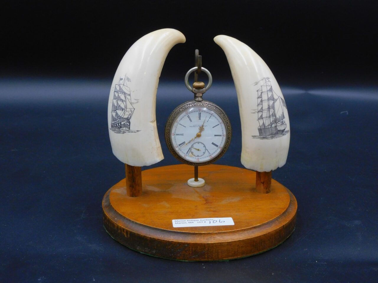 American Waltham Scrimshaw Watch Holder