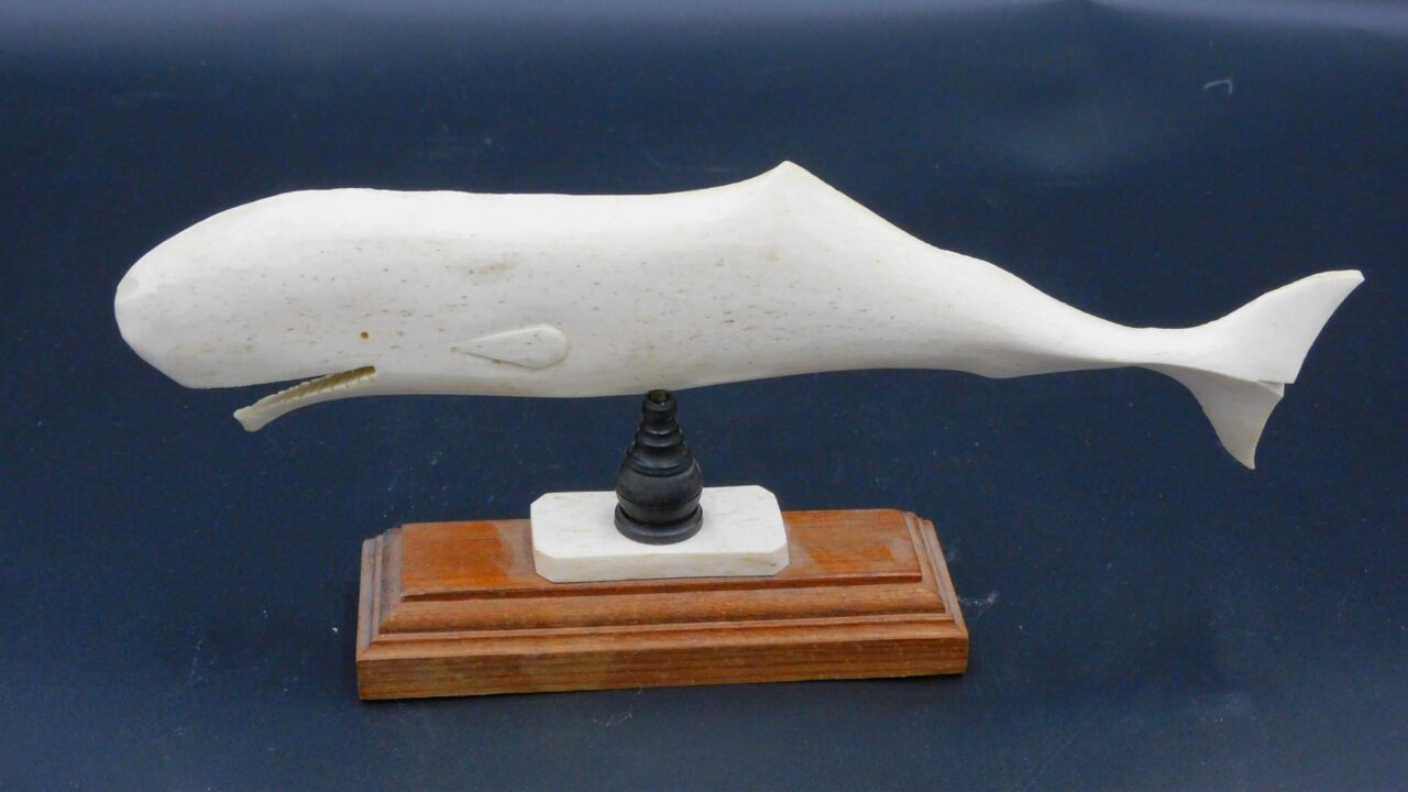 Carved Sperm Whale Plaque by Unknown Artist