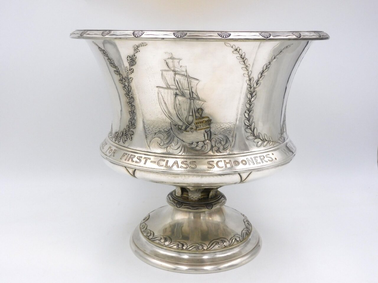 Arthur Stone Sterling Silver Monumental Yachting Trophy