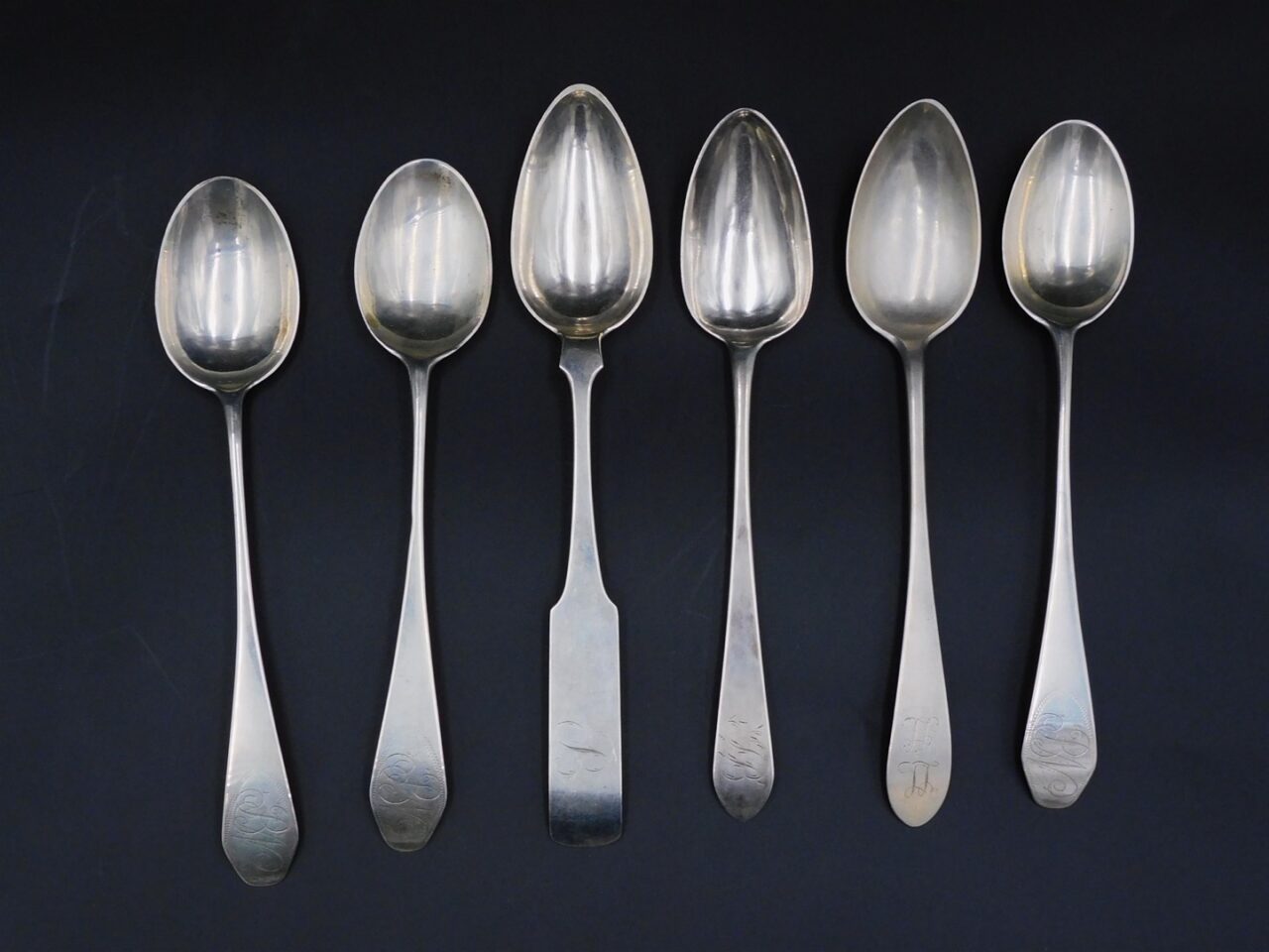 American Coin Silver Tablespoons by Various Silversmiths