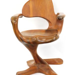 American Studio Craft Armchair by Wendell Castle and Micheal Coffey. Late 20th c. Laminated and carved cherry. Organic form.