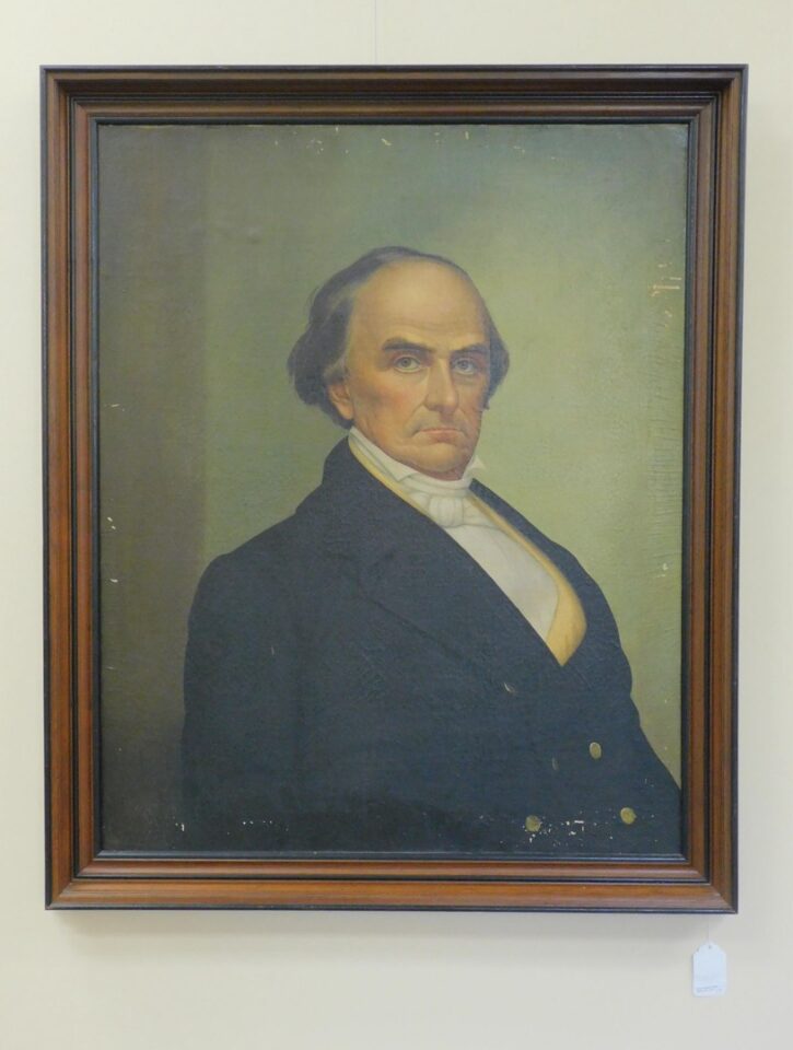 Joseph Goodhue Chandler Portrait of Daniel Webster Circa 1840s Auction Catalog Antique Oil Painting.