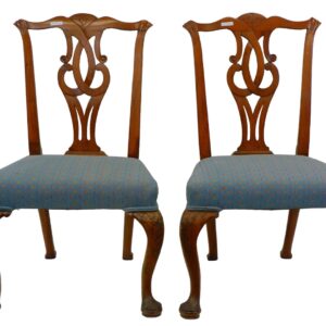 Pair of Queen Anne Transitional Side Chairs by Unknown Artist