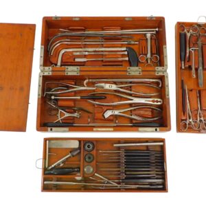 George Tiemann & Co. Late 19th-century Surgeon's Kit in Brass-Bound Mahogany Case Belonging to Dr. John Slayter.