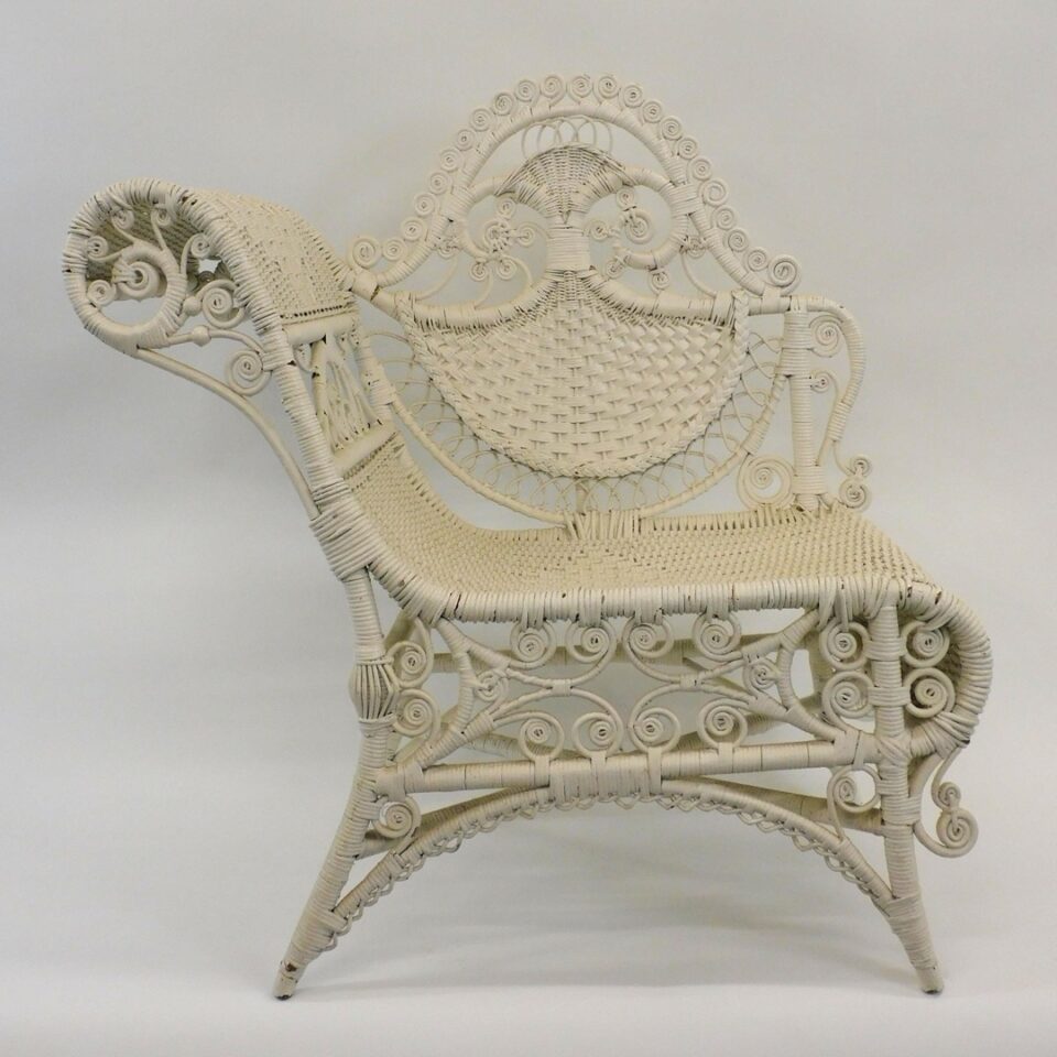 Victorian Wicker Photographer's Bench