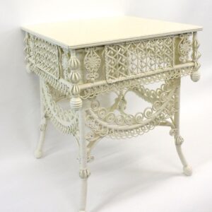 Elaborate Late 19th Century Wicker Center Table by Wakefield Rattan Company