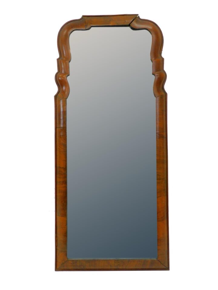 Queen Anne Mahogany Veneer Mirror