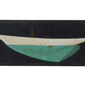 Unknown artist. Half hull ship model. Late 19th / early 20th-century. Sailboat half-model carved and painted on pine board.