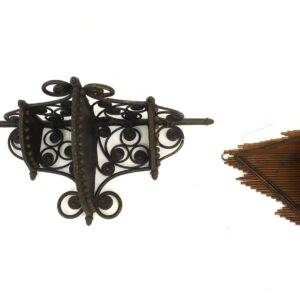 Victorian Wicker Hanging Shelves by Mary Jean McLaughlin. Circa 1880. Curlicue and Bead Design.