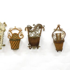 Victorian Wicker Wall Hanging Pockets by Unknown Artist