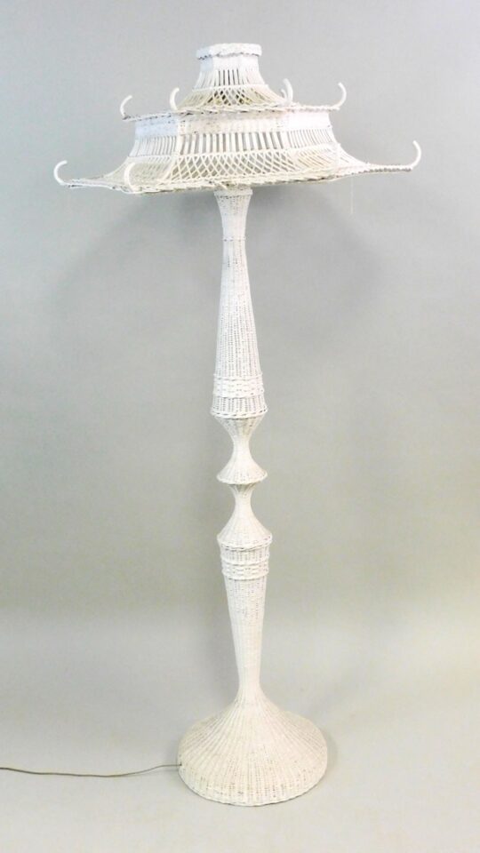 Rare Wicker Floor Lamp by Mary Jean McLaughlin