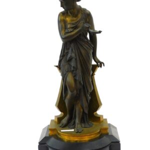 Auguste Joseph Peiffer Vestal Virgin Bronze Sculpture "Hero" 1866 France.