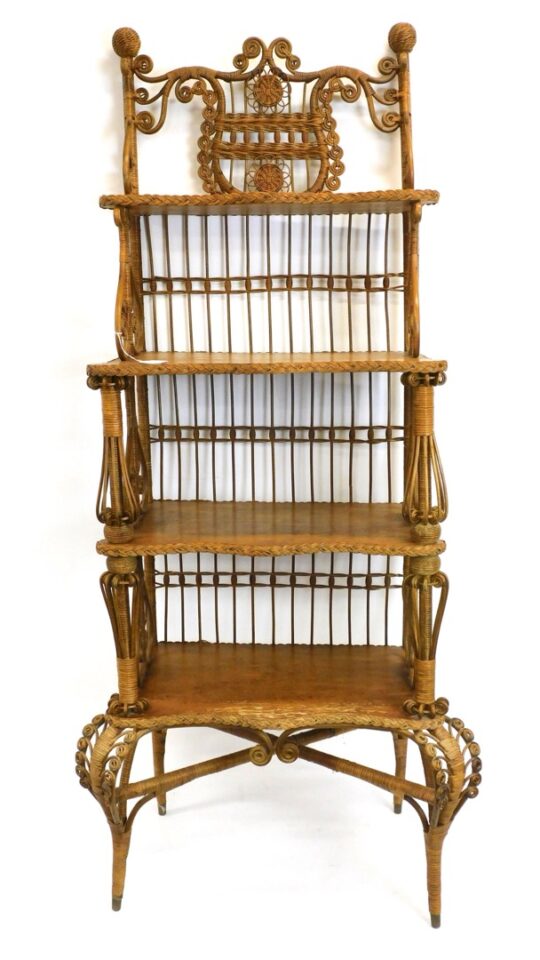 Victorian Wicker Etagere by Unknown Artist