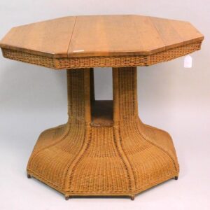 Arts and Crafts Style Wicker Center Table by Mary Jean McLaughlin