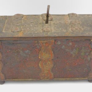 17th-century Continental Forge Iron Strongbox with Key by Unknown Artist