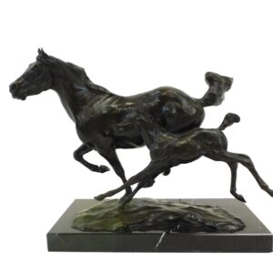 Terry Duen Kelsey Bronze Mare and Colt Sculpture