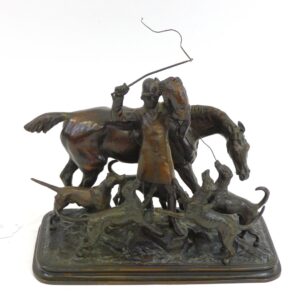 Joseph Edgar Boehm "Le Chasseur de Reynard" Bronze Sculpture 19th Century Fox Hunting Scene