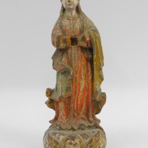 18th/19th Century Carved Wooden Santos Figure with Polychrome Paint