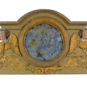 18th Century Italian Over-Mantle Mirror with Carved Winged Angels and Swags