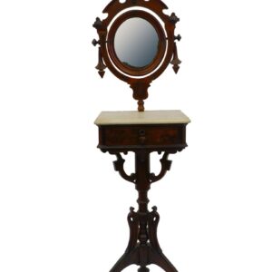 Victorian Renaissance Revival Walnut Shaving Mirror