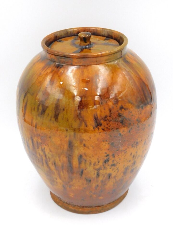 Redware Ovoid Covered Jar by Unknown Artist