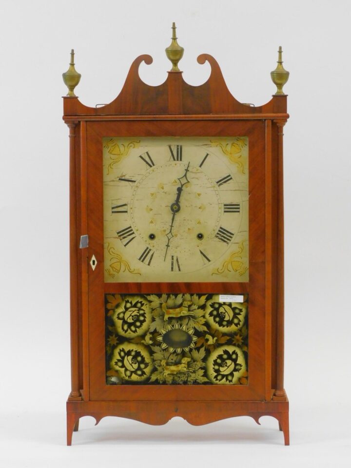 Chauncey Ives Pillar and Scroll CT Shelf Clock