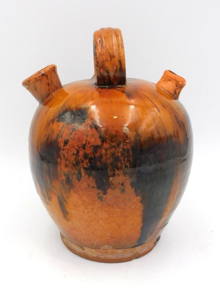 Early 19th Century Redware Harvest Jug by Unknown Artist