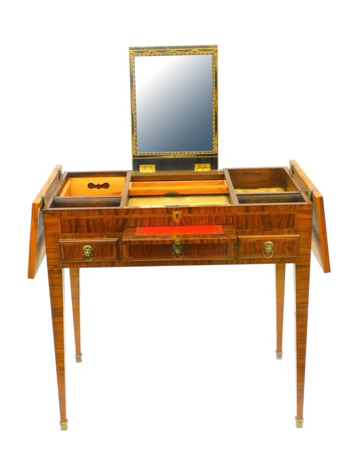 19th-century Marquetry Inlaid Vanity by Unknown Artist