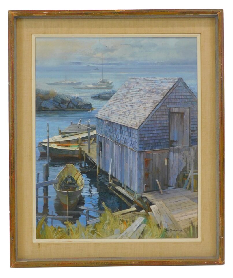 Stanley Zuckerberg Nova Scotia Waterfront No. 2 1919 oil on canvas.