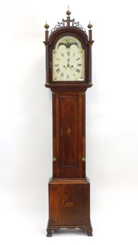 Elisha Cushing Jr. Mahogany Tall Case Clock