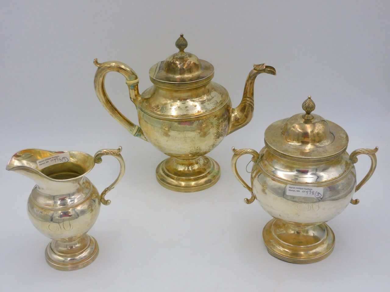 John McMullen & Conrad Bard Coin Silver Tea Set