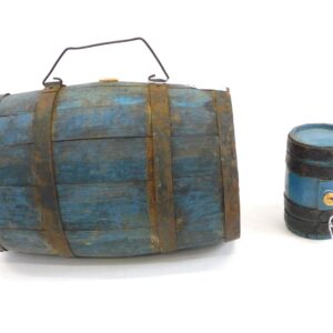 19th Century Iron Bound Kegs in Old Blue Painted Finish