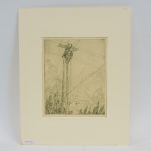 Charles H. Woodbury "The New Pole" 1903 etching in second state.