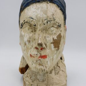 19th Century Carved Wooden Painted Figural Head