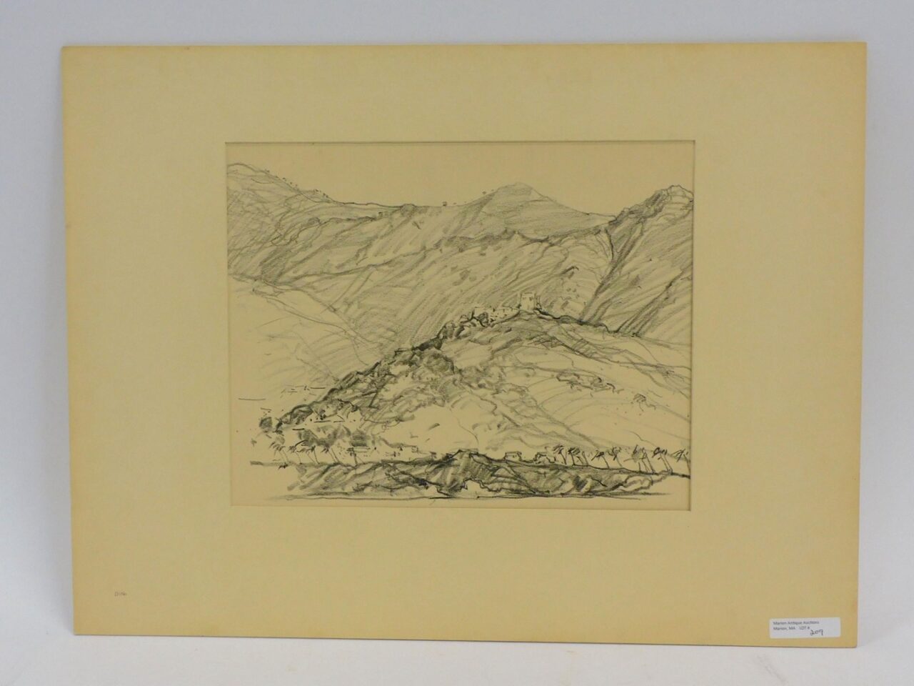 Charles H Woodbury lithograph "Mountains of Saint Vincent" 1920.