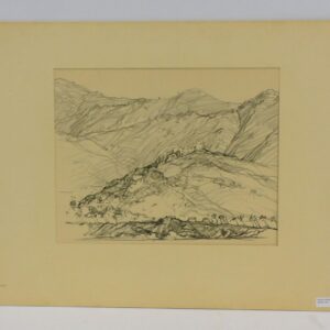 Charles H Woodbury lithograph "Mountains of Saint Vincent" 1920.