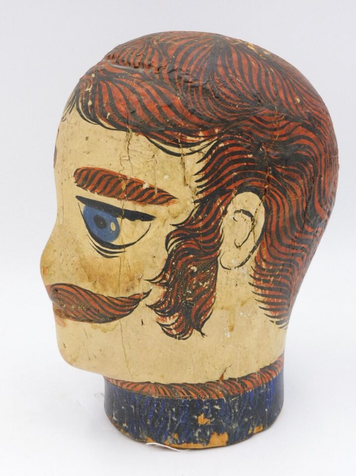 19th Century Carved Wooden Gentleman's Head