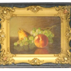 Late 19th Century Fall River School Still Life Oil Painting on Canvas of Fruit