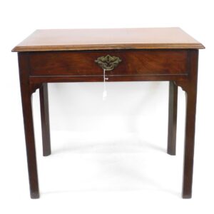 George III Mahogany Writing Table with Inlaid Lift-Top