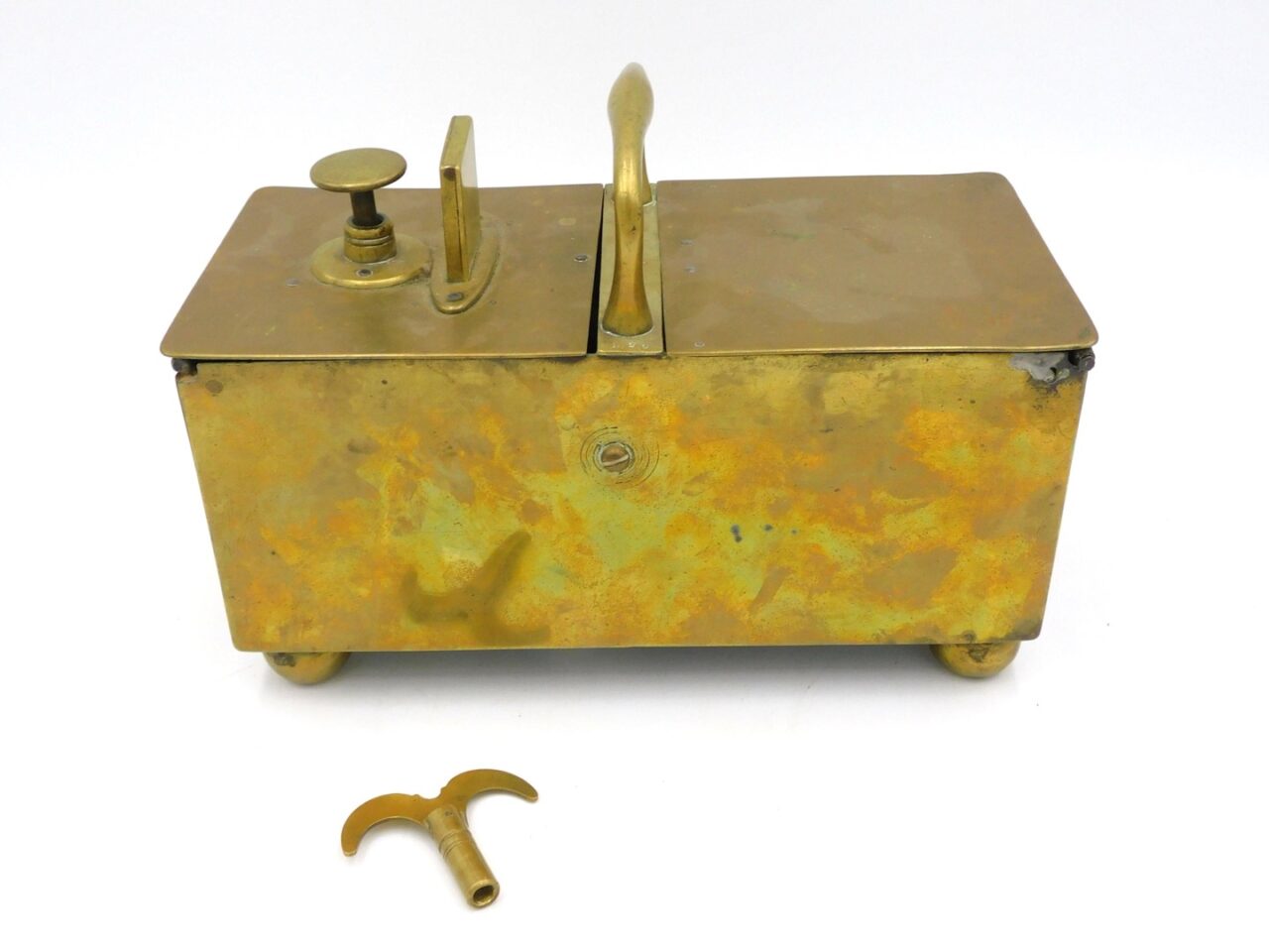 English 19th Century Brass Honesty Tobacco Box