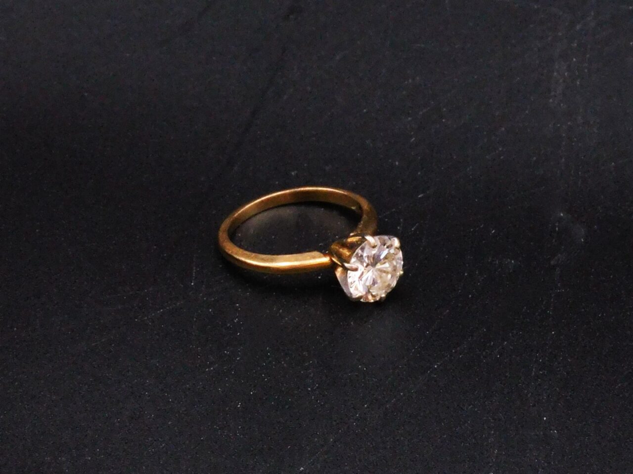 Antique 14kt Diamond Solitaire Ring