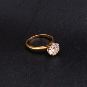 Antique 14kt Diamond Solitaire Ring