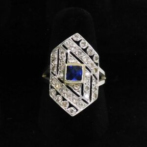 Diamond and Sapphire Ring by Unknown Artist