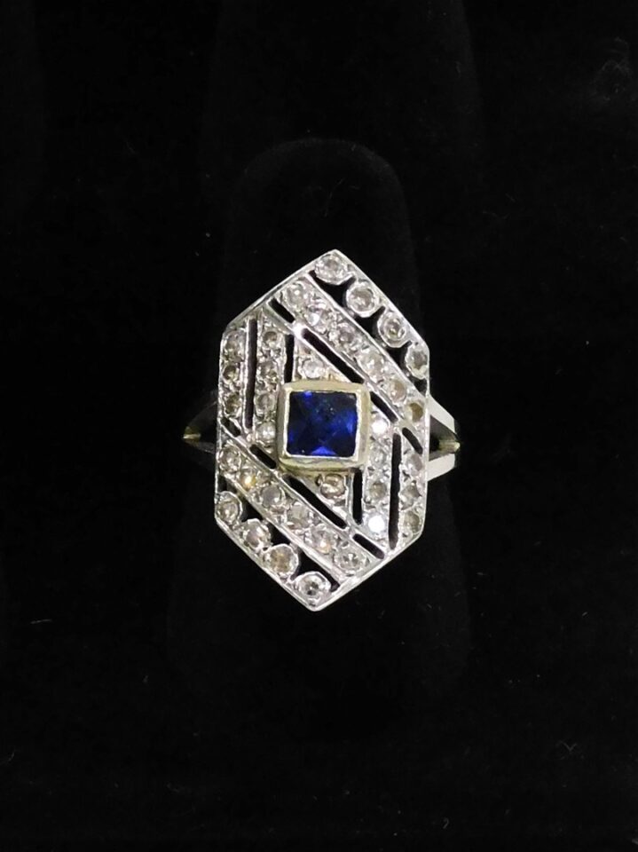 Diamond and Sapphire Ring by Unknown Artist