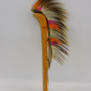 Sioux Porcupine Hair Roach by Unknown Artist. 1920s. Orange and pink dyed hair