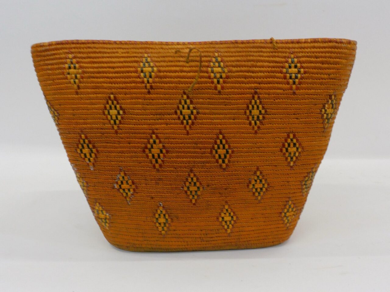 Thompson River Basket with Geometric Diamond Design and Tumpline