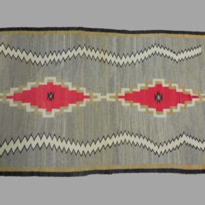 Navajo Wool Rug with Double Diamond Medallion Center