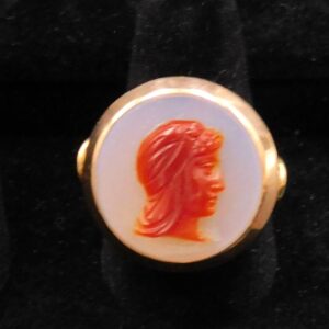 Antique 14kt Gold Hard Stone Cameo Ring