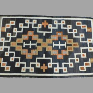 Navajo Wool Rug by Unknown Artist. 1920s. Geometric Design. Black